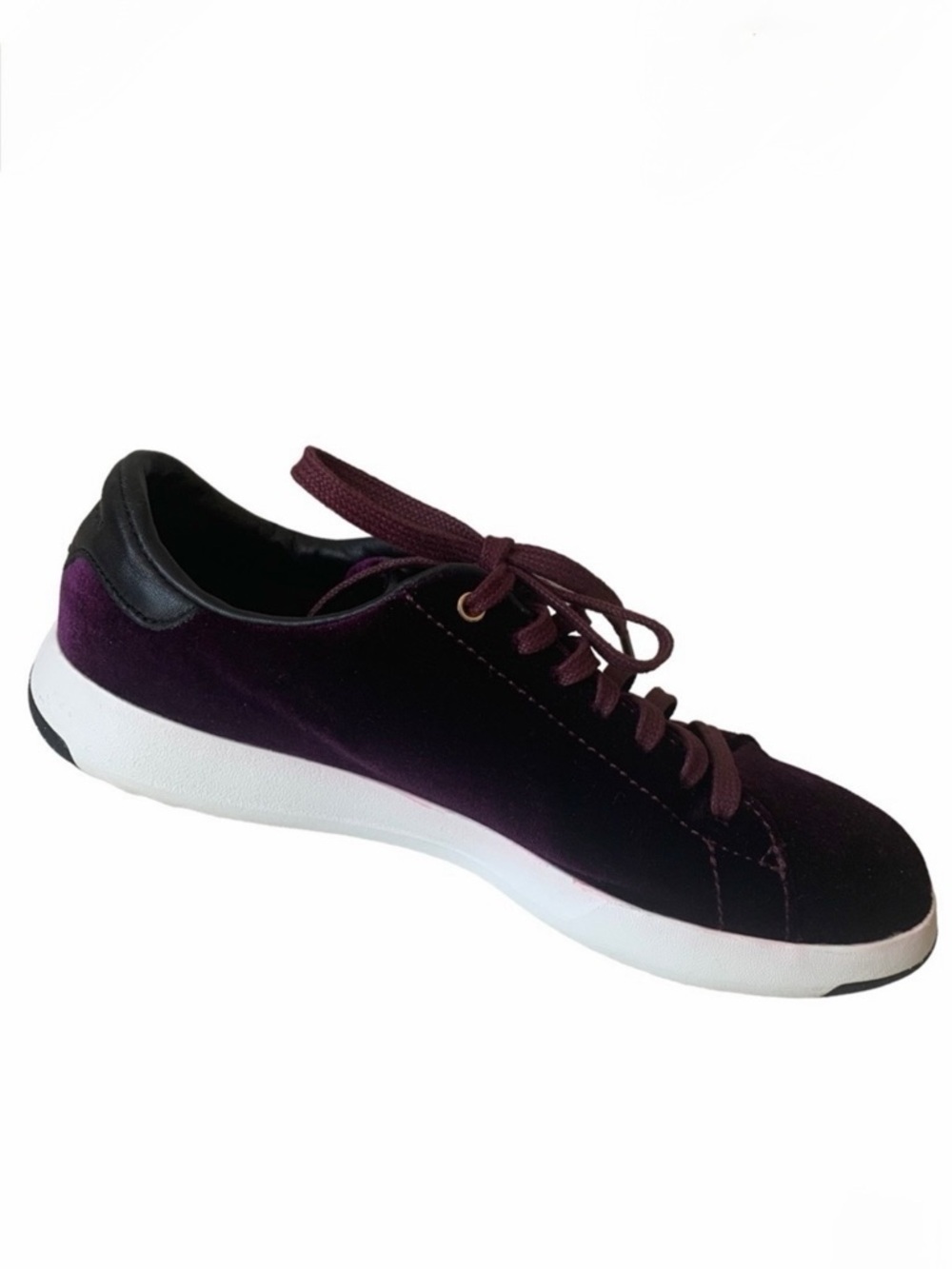 Cole Haan Grandpro Tennis Malbec Purple Velvet Lightweight Sneakers Womenโs Sz 7